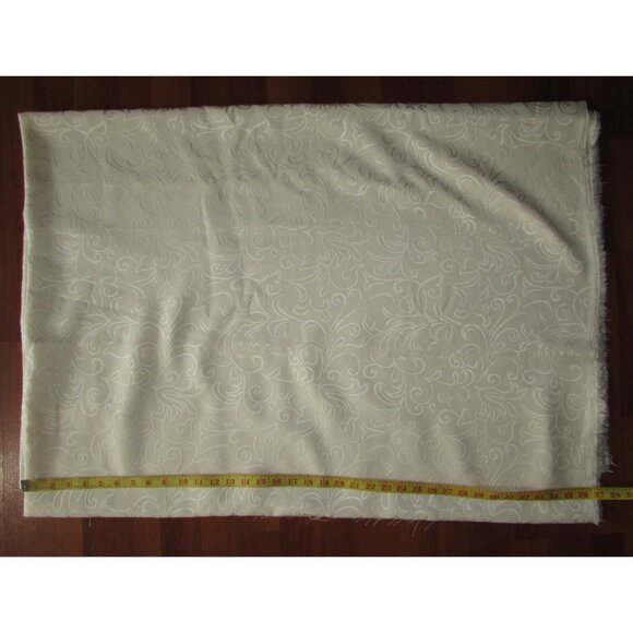 Jacquard Fabric - Creamy Off White - 74" x 100" - Picture 2 of 16